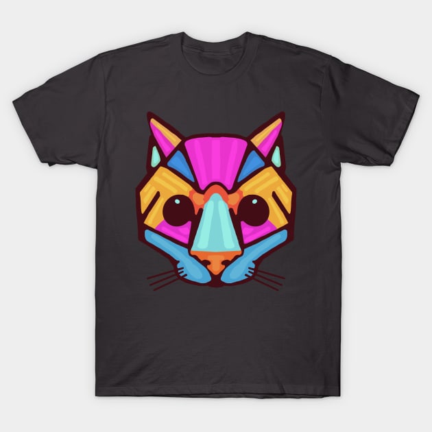 Geometric Cat Big Nose T-Shirt by wildjellybeans